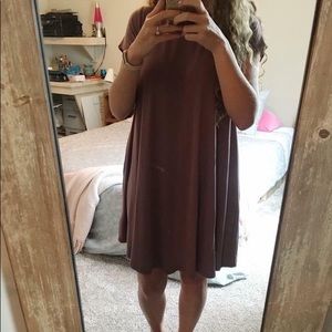 Purple Short Sleeve Dress